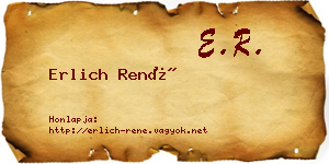 Erlich René névjegykártya